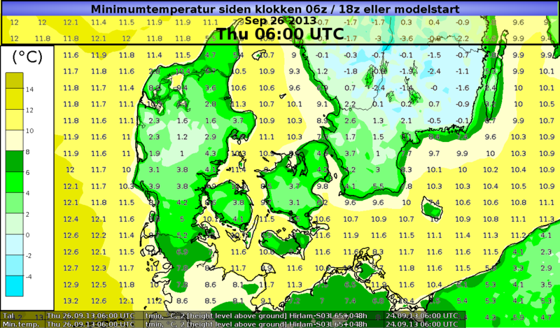 Prognose for laveste temperaturer