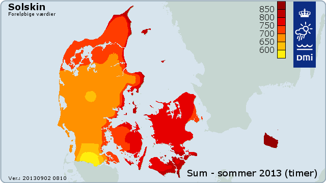 Sommersol over Danmark i 2013.