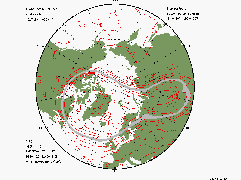 polare hvirvelstrøm den 13. februar 2014
