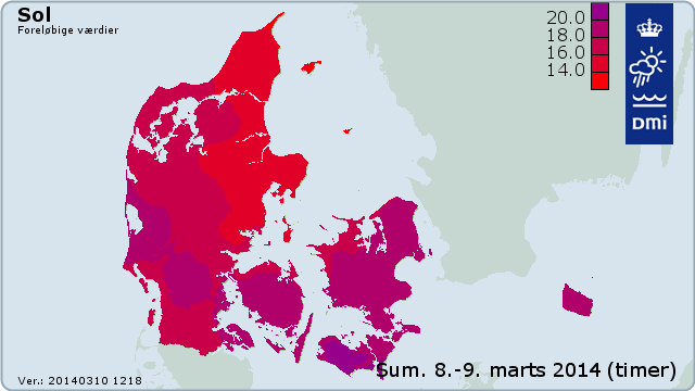 soltimer lørdag den 8. og søndag den 9. marts