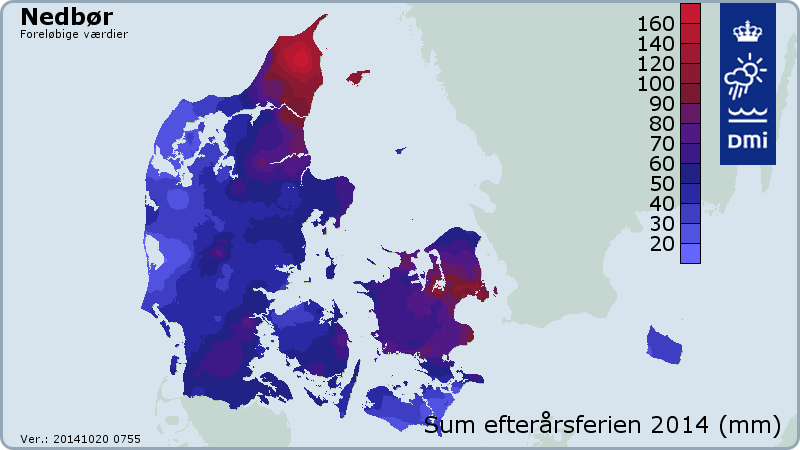 Her faldt regnen i efterårsferien 2014.