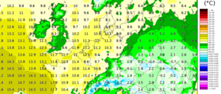 Temperaturen kl. 6 om morgenen Temperaturen kl. 6 om morgenen