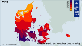 Vindstød fra Allan; den regionale kategori 4-begivenhed 28. oktober 2013. Vindstød fra Allan; den regionale kategori 4-begivenhed 28. oktober 2013.