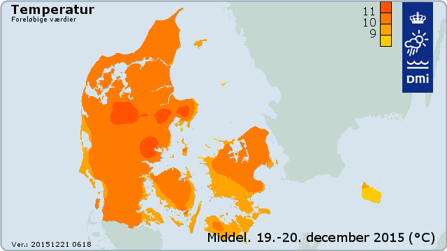 Middeltemperatur 19.-20. december Middeltemperatur 19.-20. december