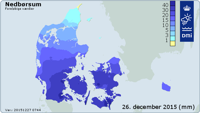 Nedbørsum 26. december Nedbørsum 26. december