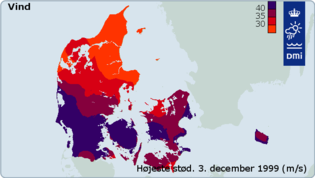 Vindstød fra den landsdækkende kategori 4-begivenhed 3. december 1999 Vindstød fra den landsdækkende kategori 4-begivenhed 3. december 1999