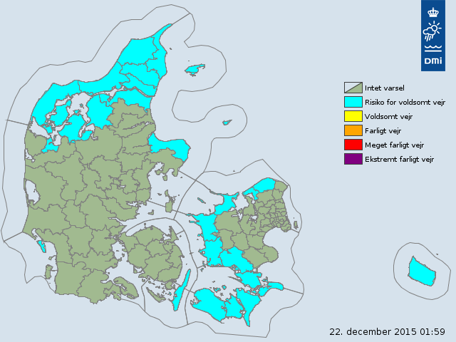 Risikomelding om vindstød af stormstyrke