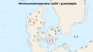 Temperaturkort over Danmark Temperaturkort over Danmark