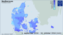 Danmarkskort over nedbør