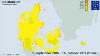 Danmarkskort over soltimer