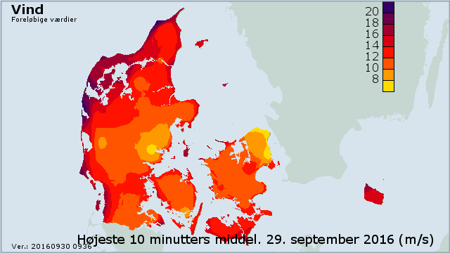 Vindkort med middelvind