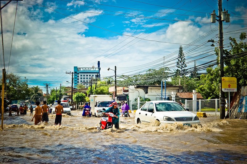 Oversvømmet gade