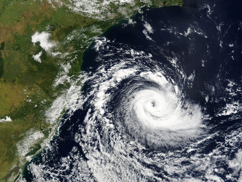 Satellitbillede af et orkanøje