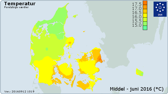 Temperaturkort for juni