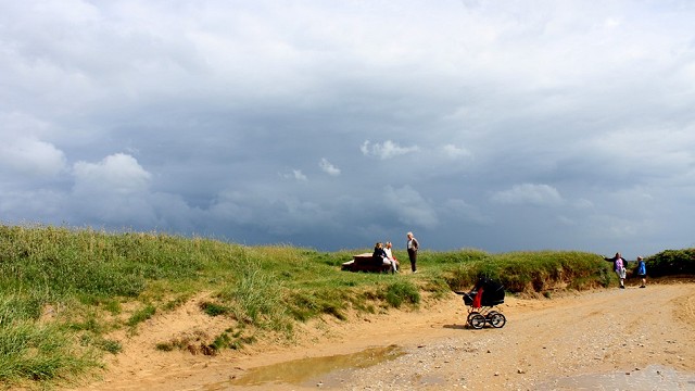 Billede af skyet dag på stranden