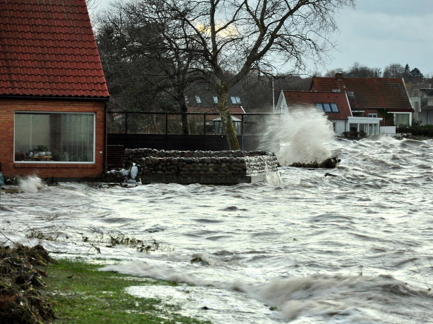 Oversvømmelse under stormen Bodil