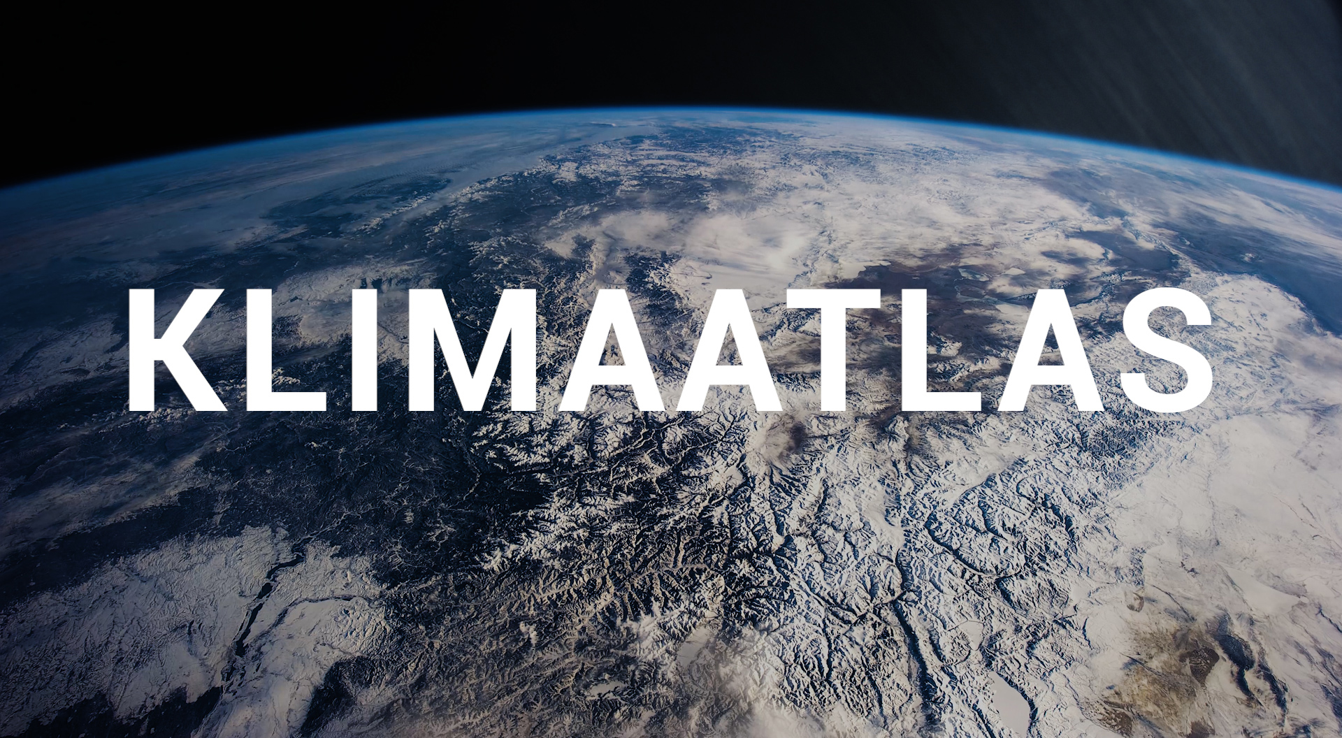 Teksten "Klimaatlas" lagt over et billede af Jorden Teksten "Klimaatlas" lagt over et billede af Jorden