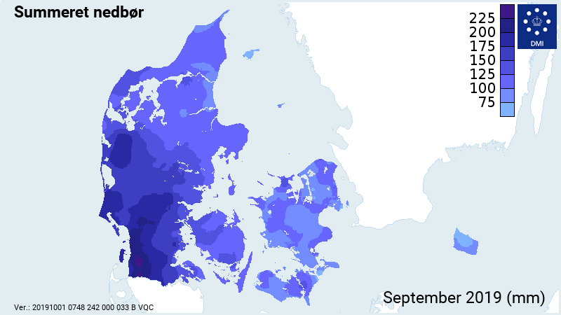 Samlede nedbørstal for september