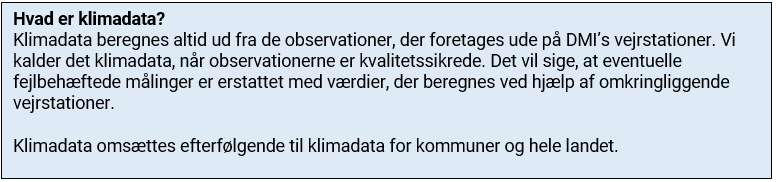 Forklaring på hvad klimadata betyder