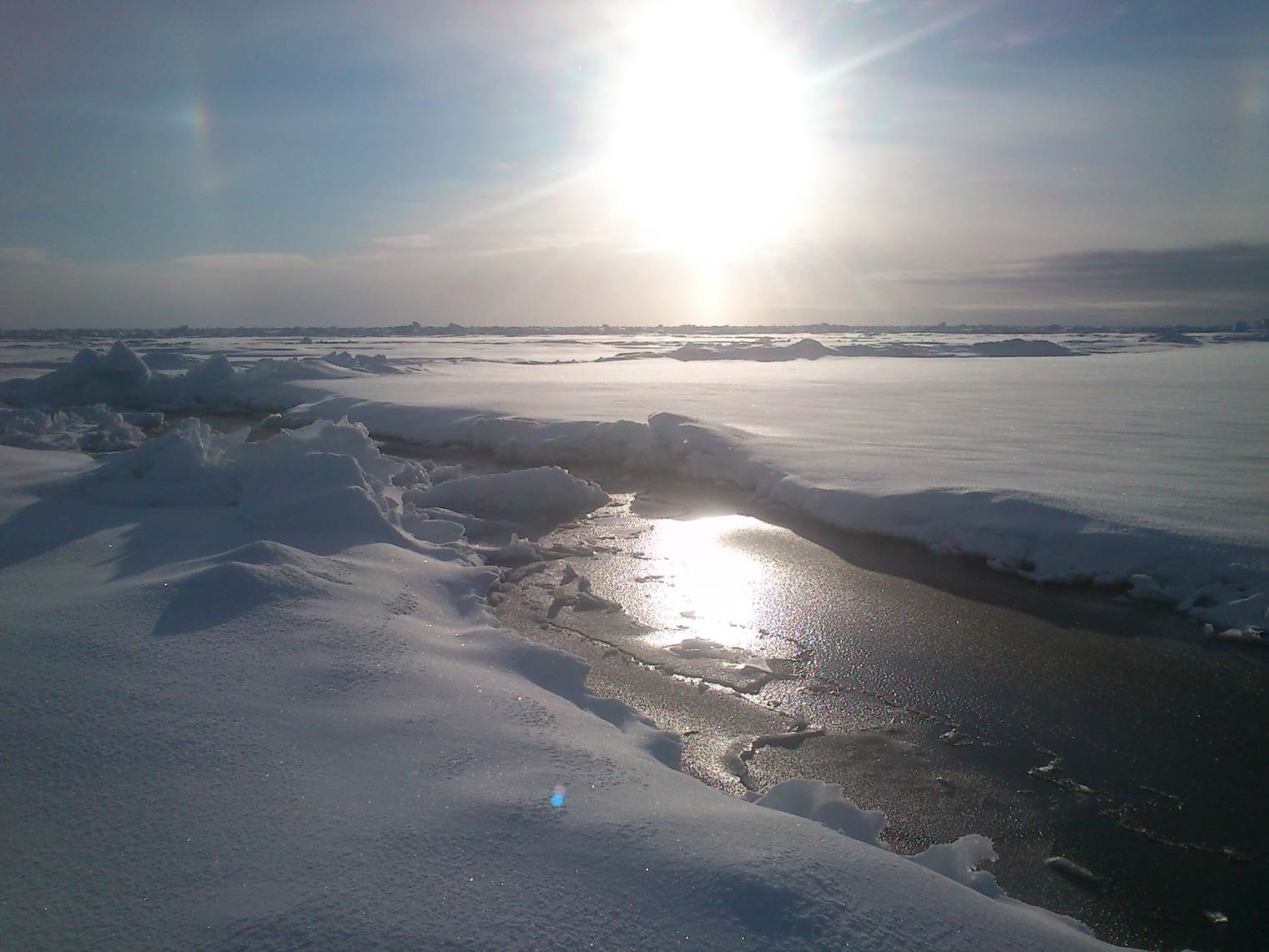 Is og smeltevand på Nordpolen