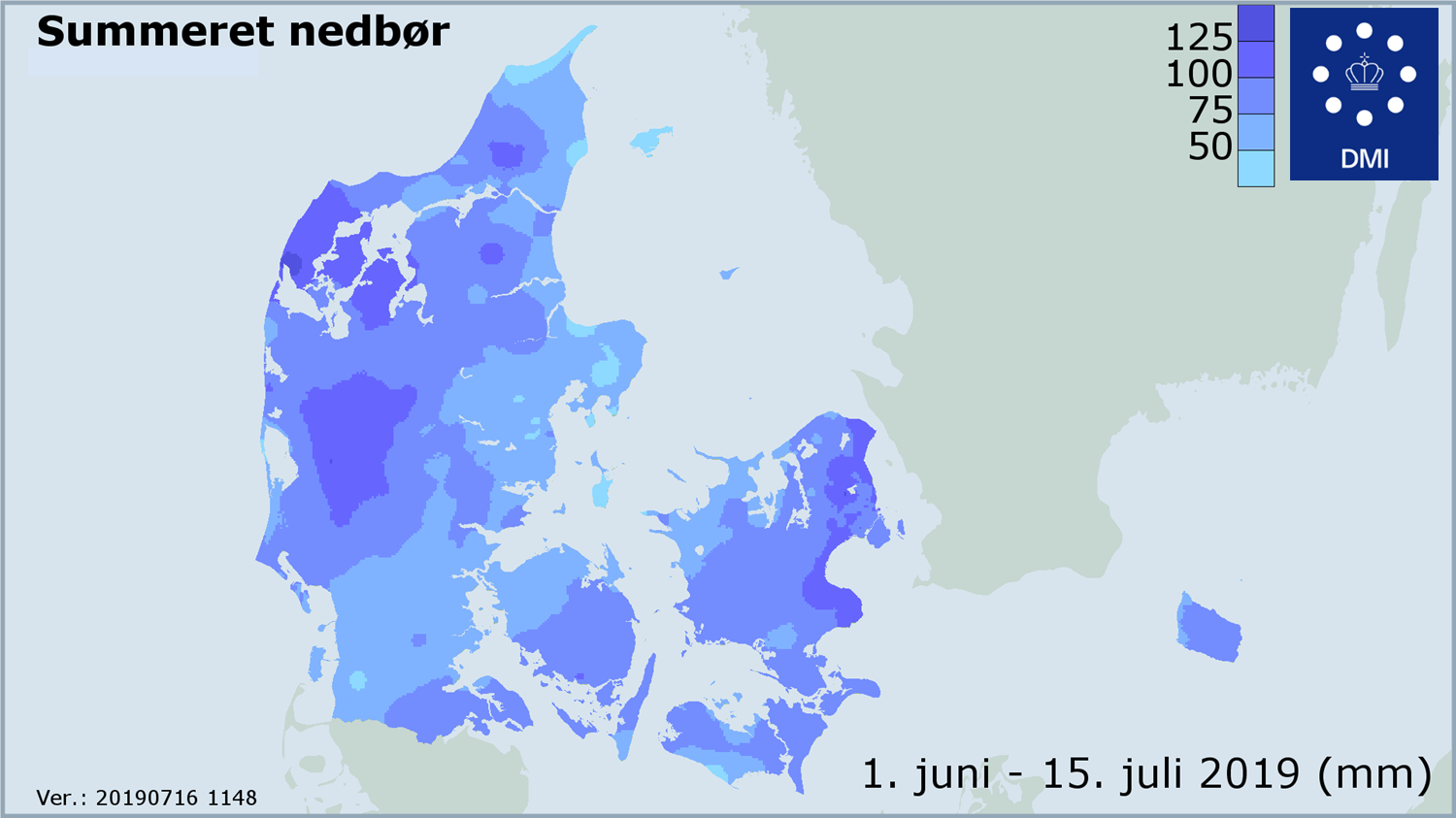 Summeret nedbør for den første halvdel af sommeren Summeret nedbør for den første halvdel af sommeren