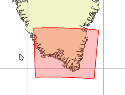 Udsnit af SGL modellen over Sydgrønland