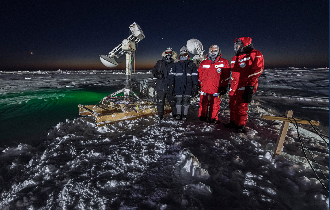 Billede af forskere på havisen