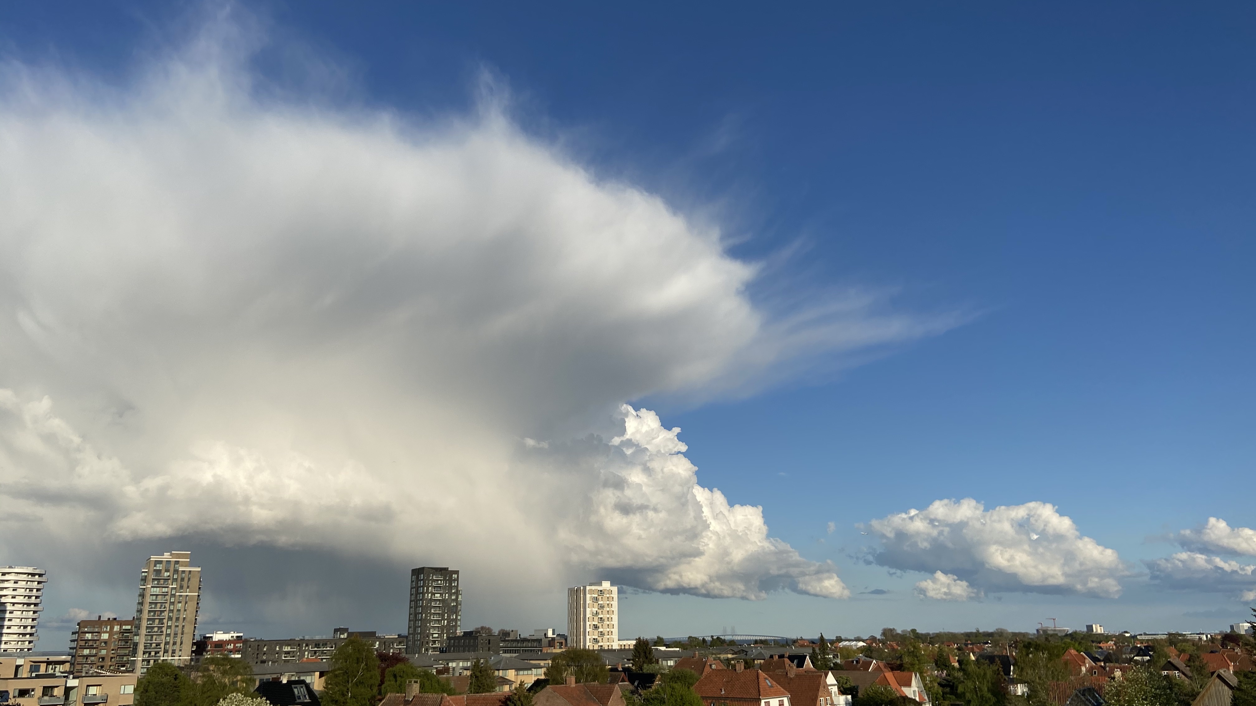 Foto af en cumulonimbus-sky over Amager Strandpark