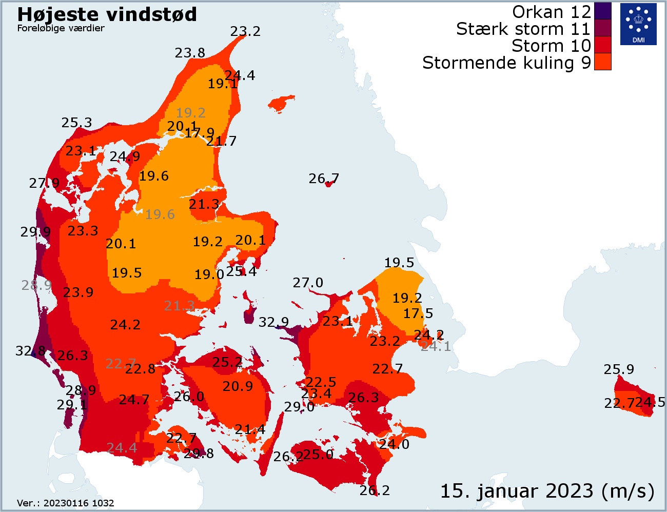 Højeste vindstød