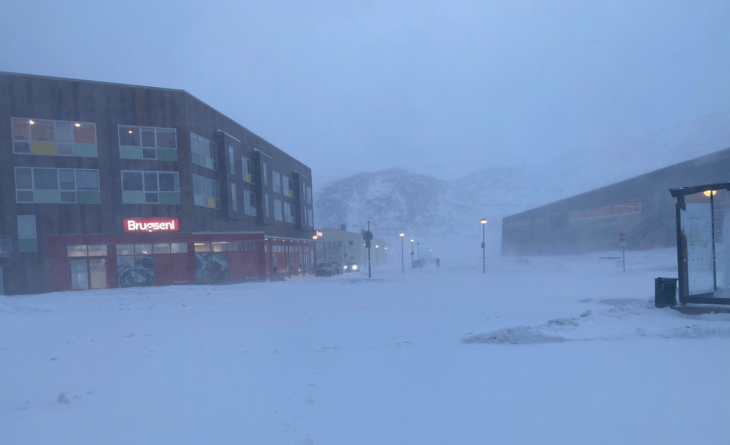 Snestorm i Nuuk