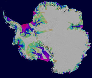 Massetabet på Antarktis fra 1996 til 2006