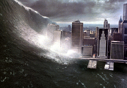 billede af computer-genereret tsunami