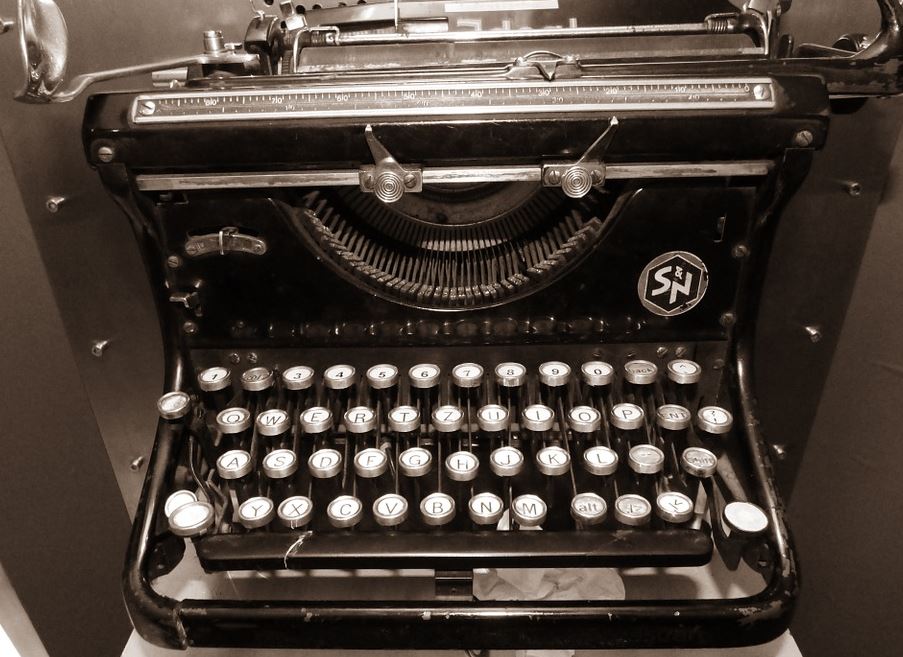 Billede af en skrivemaskine