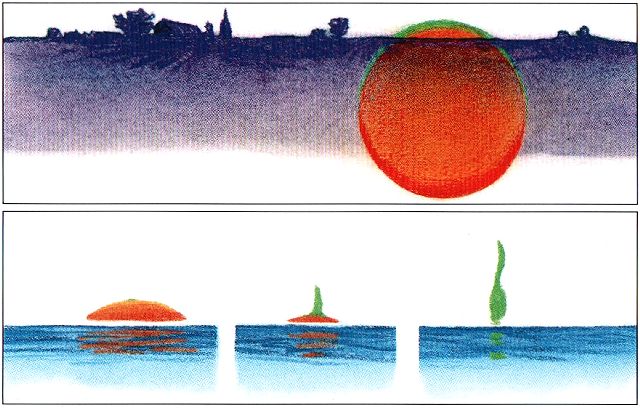 illustration af det grønne glimt