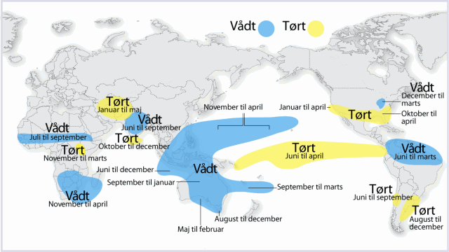 La Niña forhold i det tropiske Stillehav påvirker nedbørsmønstrene mange steder i verden. 