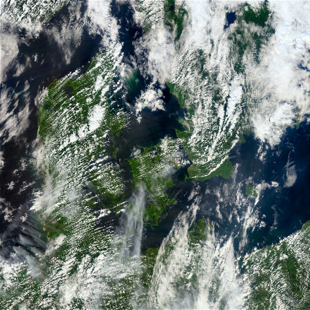 Satellitbillede af Danmark