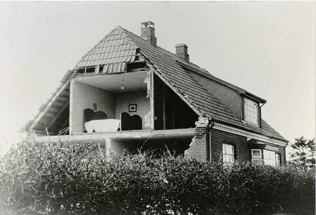 Hus efter skypumpe ved Holstebro den 11. februar 1962