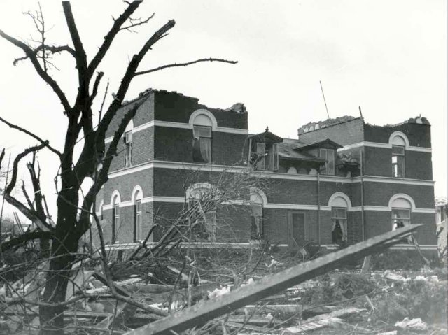 Bygning efter skypumpen ved Holstebro den 11. februar 1962