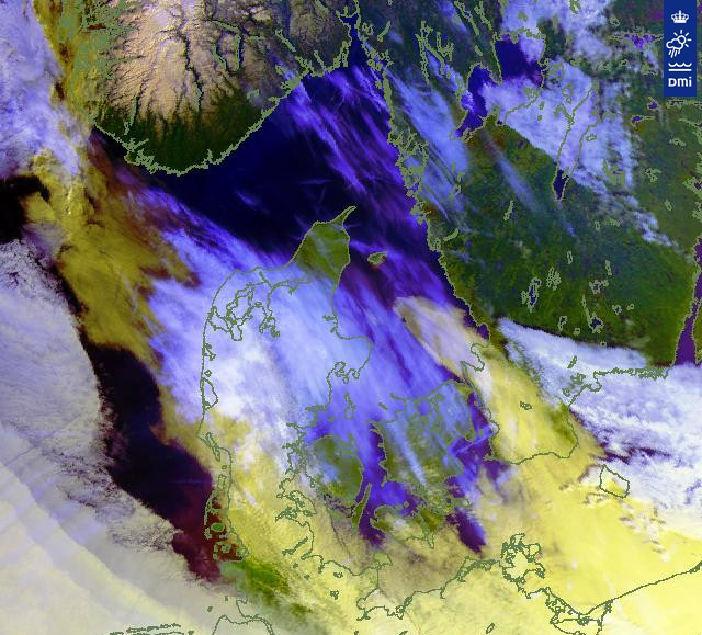 Satellitbillede over Danmark 