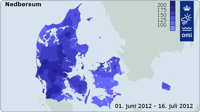 Kort over nedbørssum