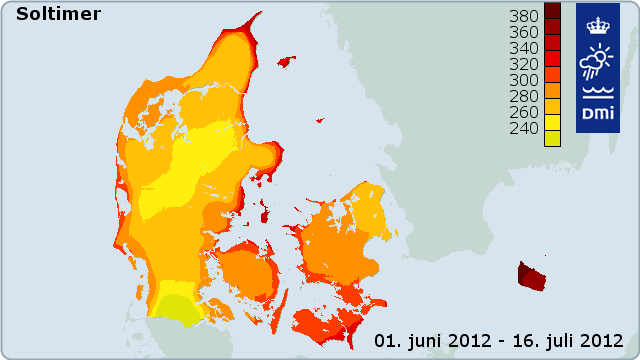 Kort over soltimer 