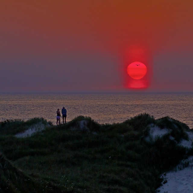 Rød solnedgang