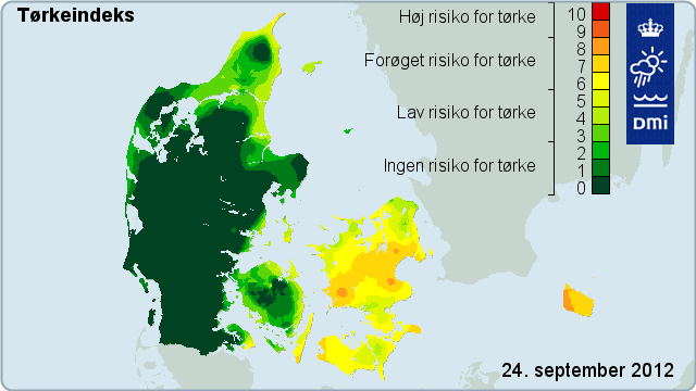 Tørkeindeks den 24. september 2012