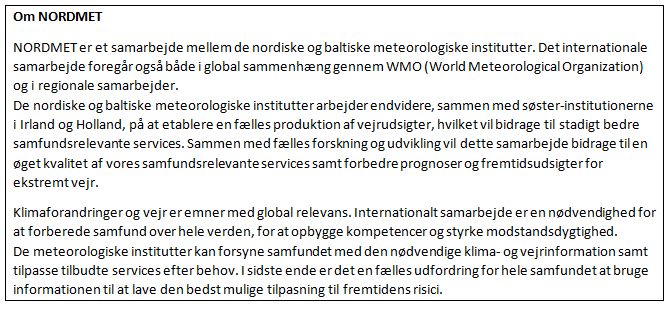 Beskrivelse af hvad NORDMET er