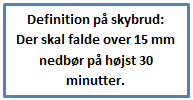 Definition på skybrud