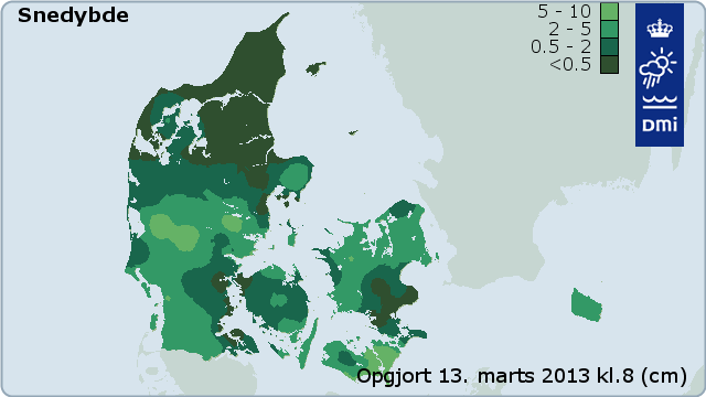 Kort over snedække i Danmark