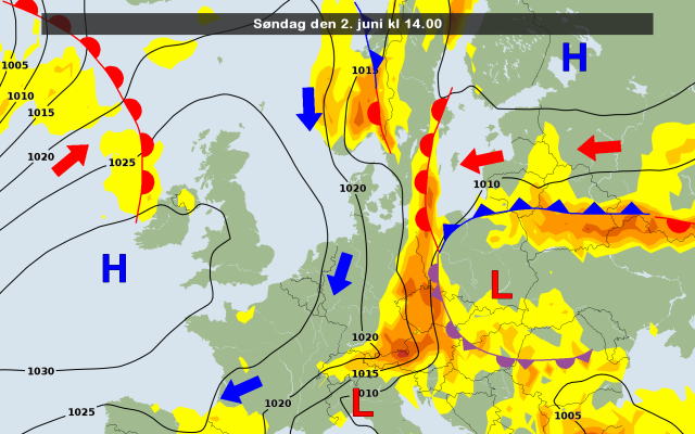 Vejrkort 14. juni 2013 