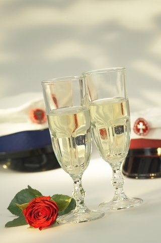 Champagneglas os studenterhuer Champagneglas os studenterhuer