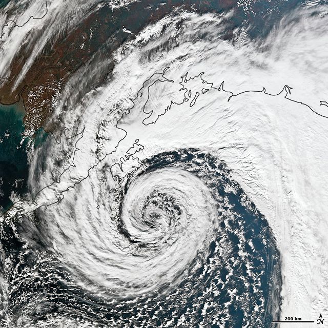 Satellitbillede af storm