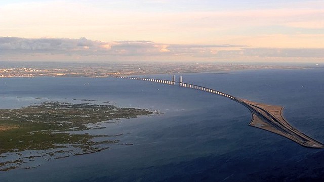 Øresundsbroen set fra luften